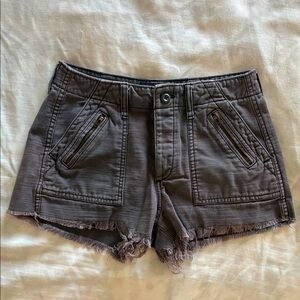 American Eagle Outfitters Gray Frayed Hem Jean Shorts